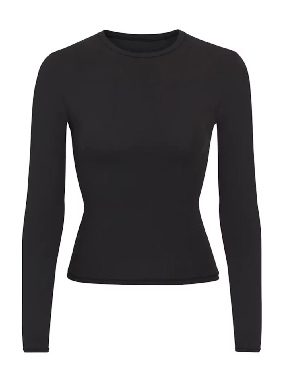 SKIMS Fits Everybody Long Sleeve T-Shirt in Onyx - Picture 1 of 8